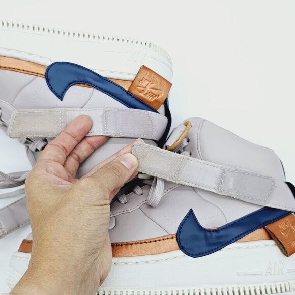 Nike Air Force 1 High Womens 7 High-Top Sneakers Gray Purple Gum Sole Streetwear - Picture 10 of 13